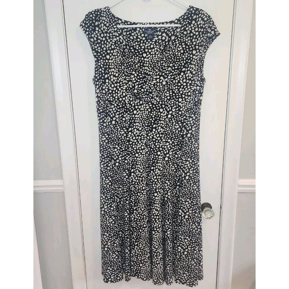American Living Dress Women Sz 14 Black And White Print